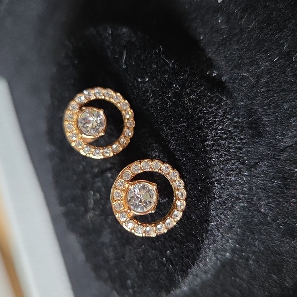 Swarovski Jewelry - Swarovski Constella Stud Earrings In Rose Gold